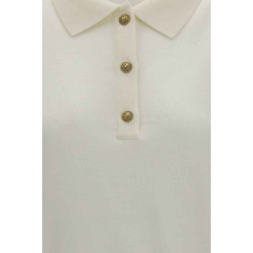 Balmain White Wool Oves Aries Polo Shirt