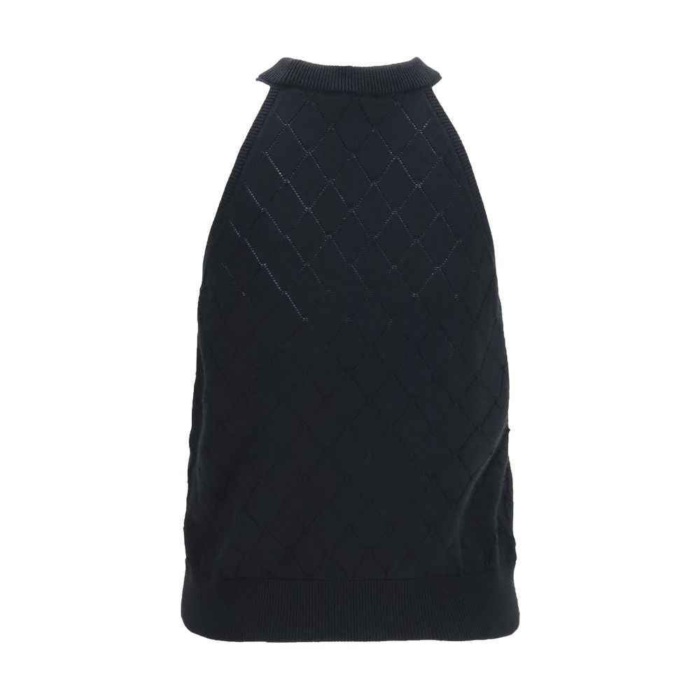 Balmain Black Wool Oves Aries Sleeveles T-Shirt