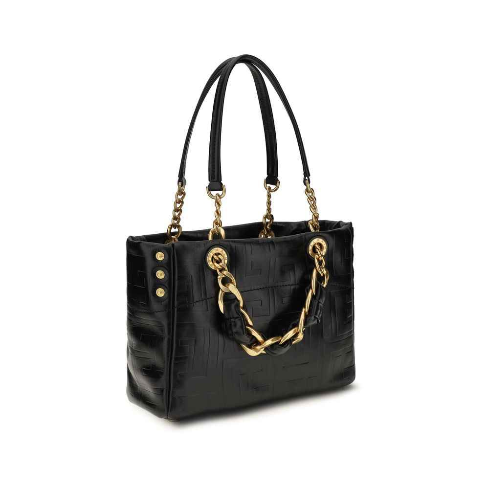 Balmain Black Calf Leather Bos Taurus Shoulder Bag
