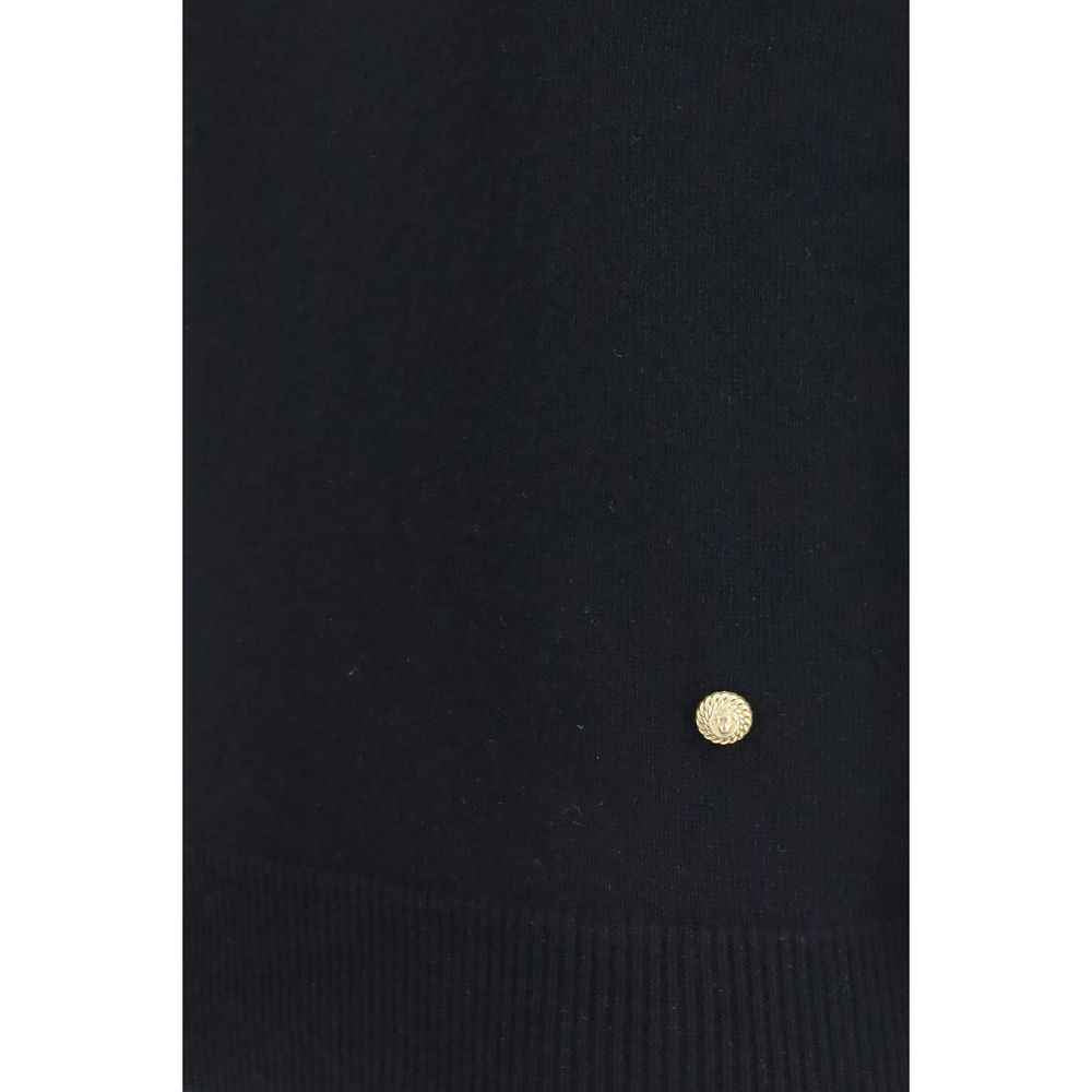 Balmain Black Wool Oves Aries Sleeveles Sweater