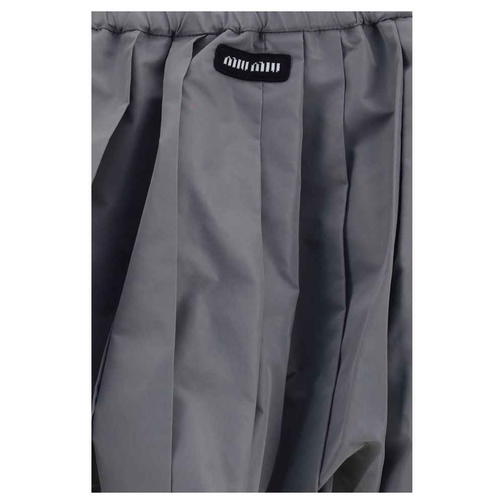 Miu Miu Gray Polyester Mini Skirt