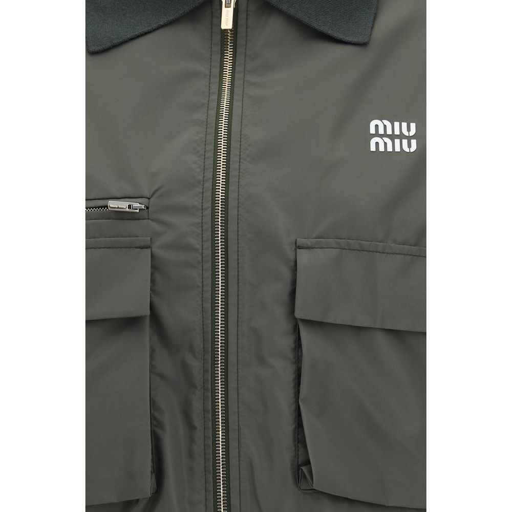 Miu Miu Bicolor Polyester Shell Jacket