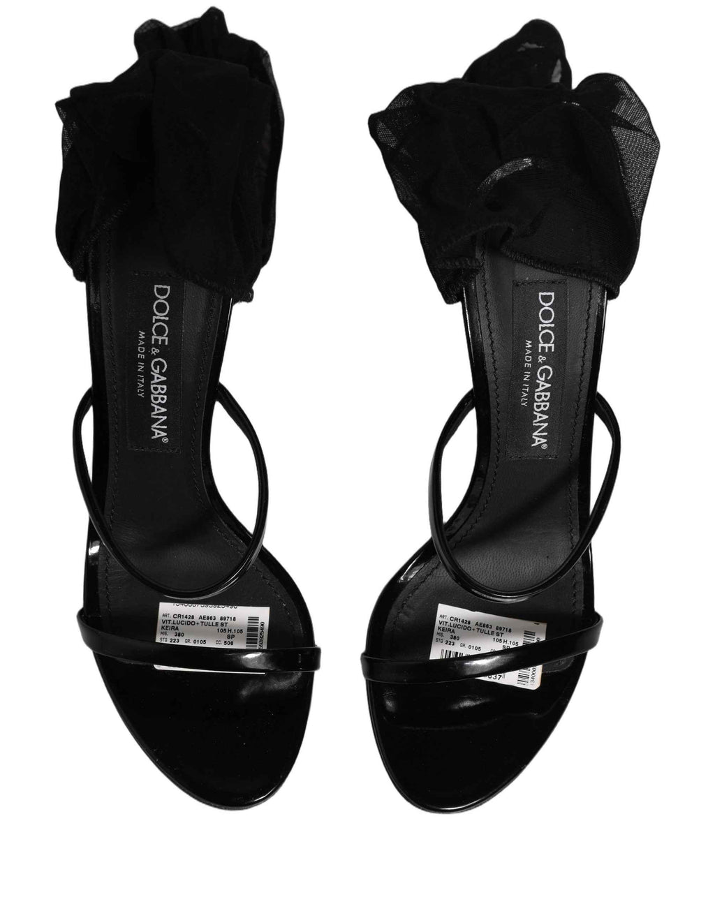 Dolce & Gabbana Stiletto Sandals Socks Knee High Boots Black