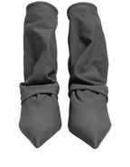 Dolce & Gabbana Gray Stretch Socks Heels Ankle Boots Shoes