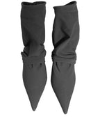 Dolce & Gabbana Gray Stretch Socks Heels Ankle Boots Shoes