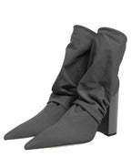 Dolce & Gabbana Gray Stretch Socks Heels Ankle Boots Shoes