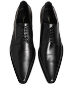 Dolce & Gabbana Black Leather Lace Up Derby Dress Shoes