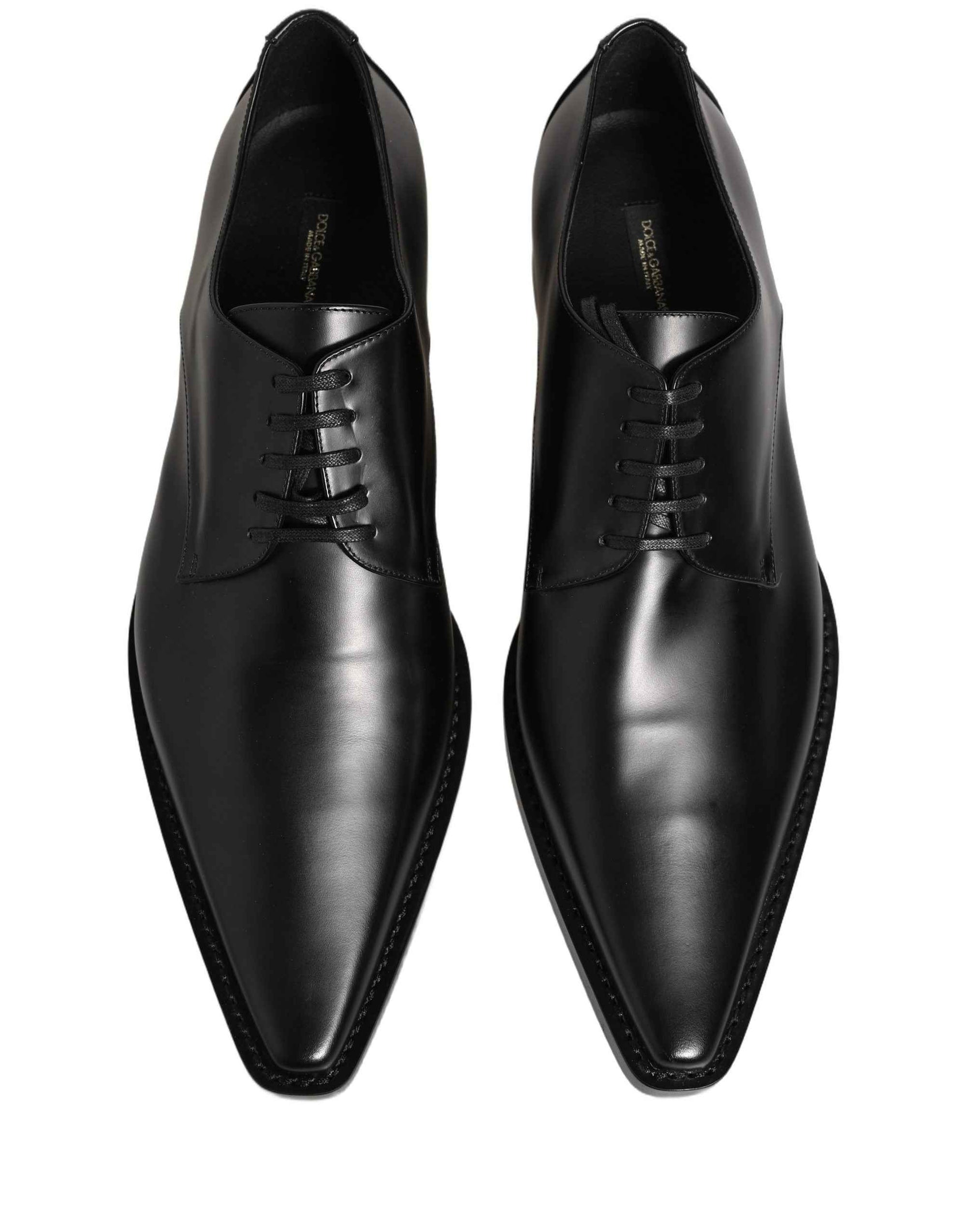 Dolce & Gabbana Black Leather Lace Up Derby Dress Shoes