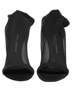 Dolce & Gabbana Black Nylon Mesh Sock Style Boots Shoes