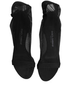 Dolce & Gabbana Black Nylon Mesh Sock Style Boots Shoes