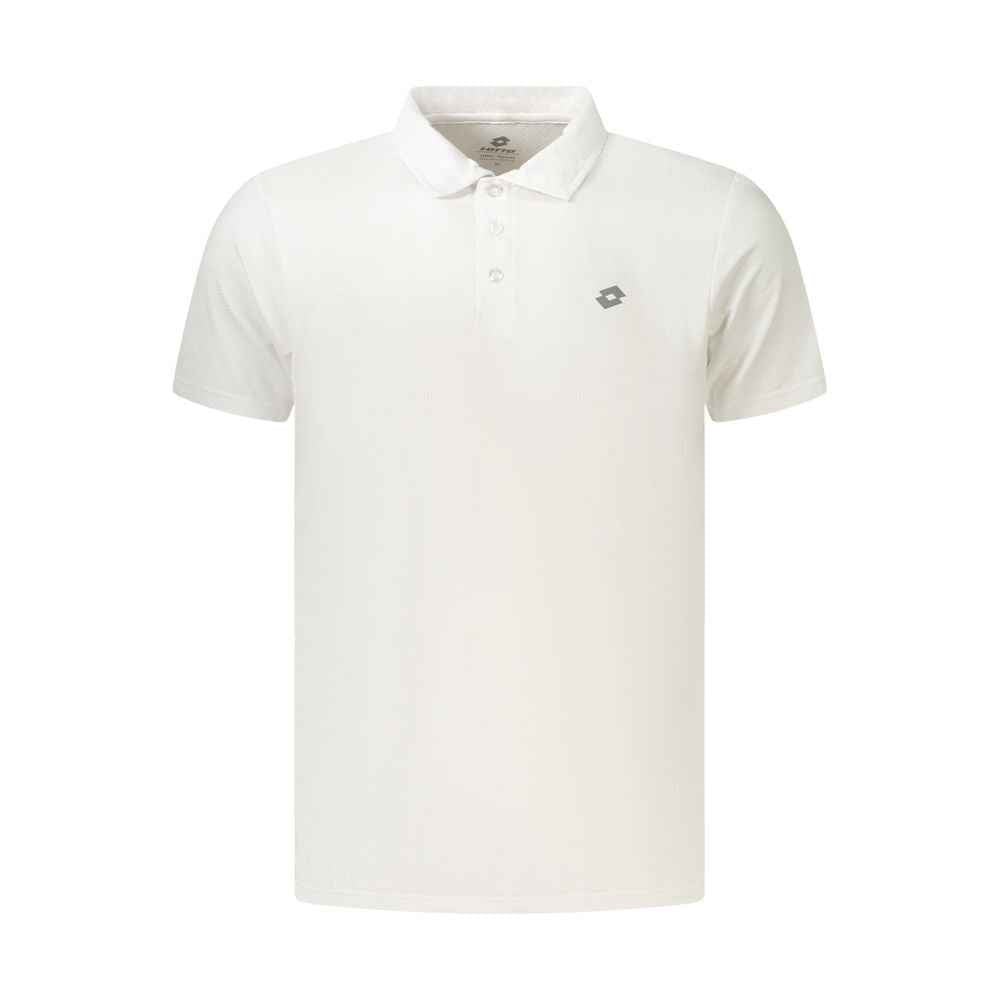 Lotto White Polyester Polo Shirt