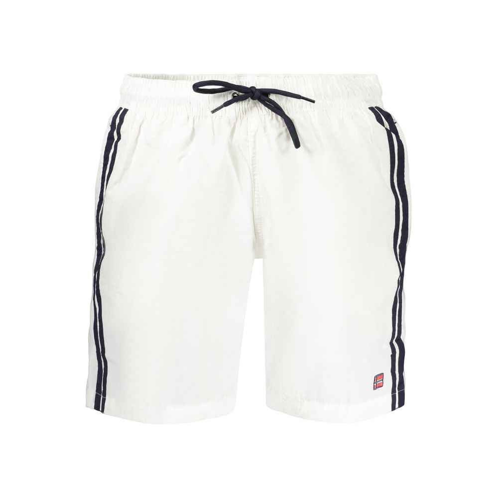 Norway 1963 White Polyamide Swim Shorts