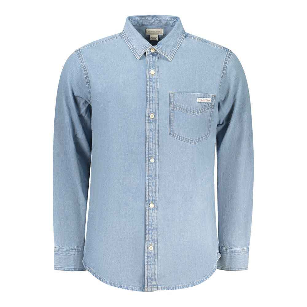 Calvin Klein Azzurro Cotton Men's Shirt