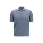 Brunello Cucinelli Blue Cotton Polo Shirt