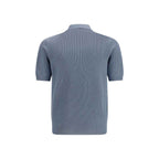 Brunello Cucinelli Blue Cotton Polo Shirt