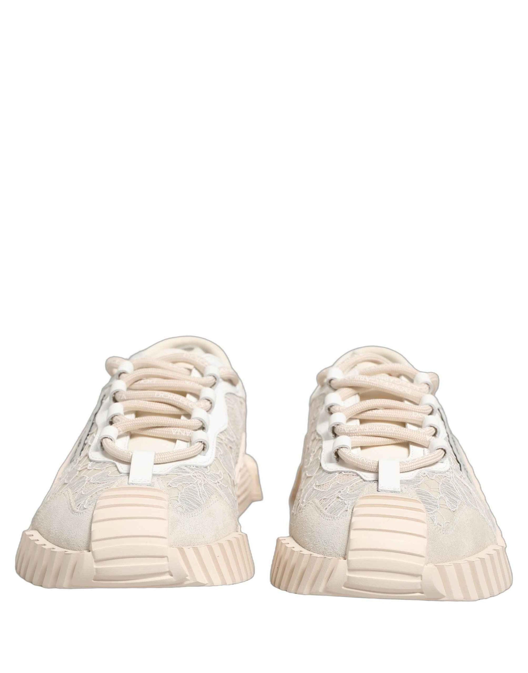Dolce & Gabbana White Lace NS1 Low Top Sneaker Sports Shoes
