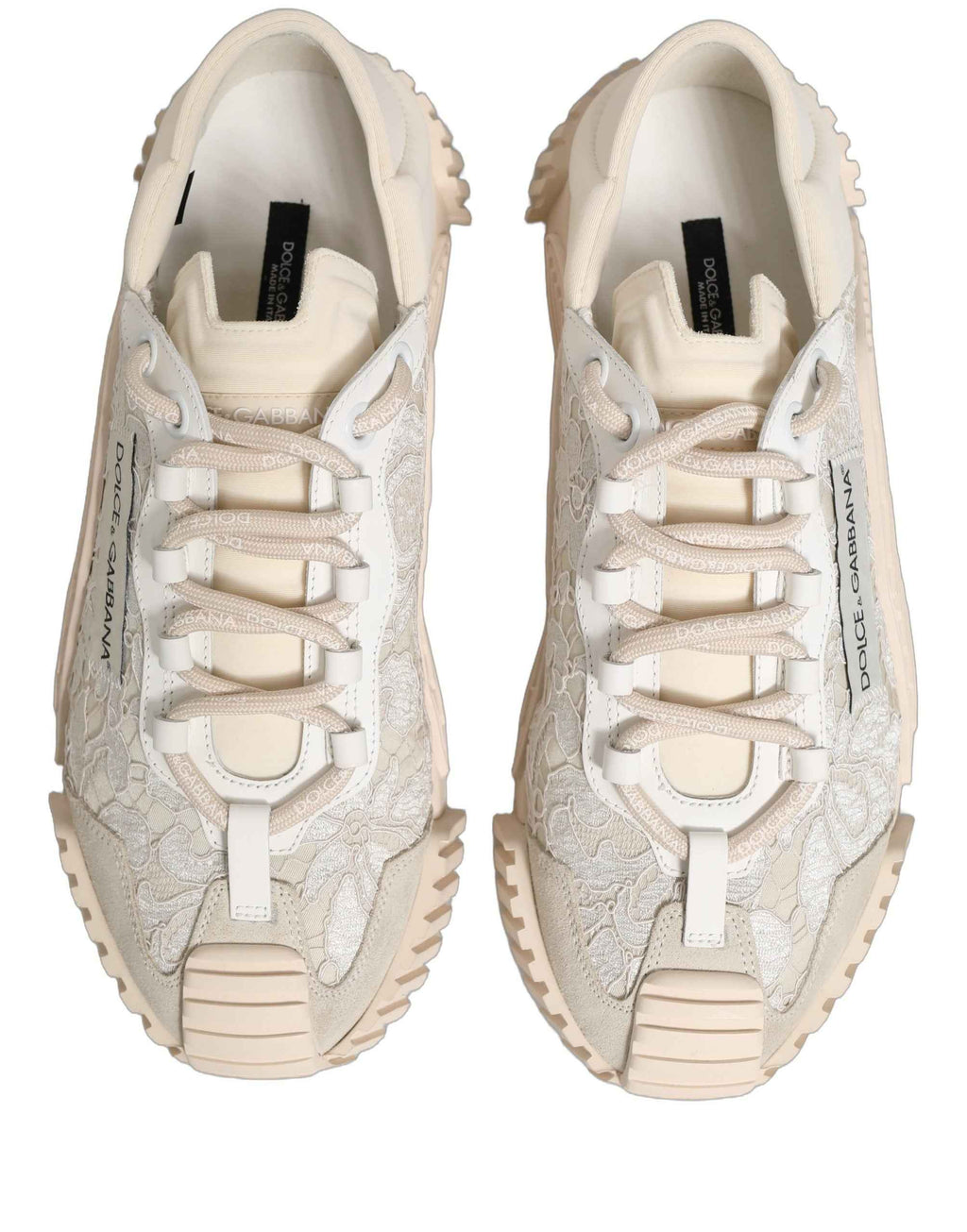Dolce & Gabbana White Lace NS1 Low Top Sneaker Sports Shoes