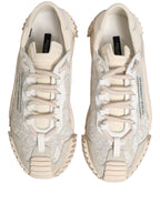 Dolce & Gabbana White Lace NS1 Low Top Sneaker Sports Shoes