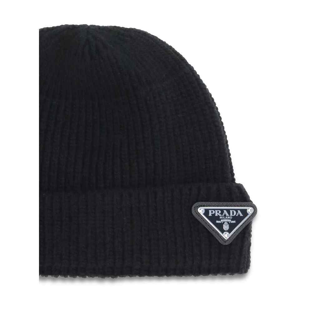 Prada Black Wool Oves Aries Beanie