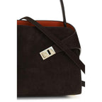 Ferragamo Brown Calf Leather Bos Taurus Shoulder Bag