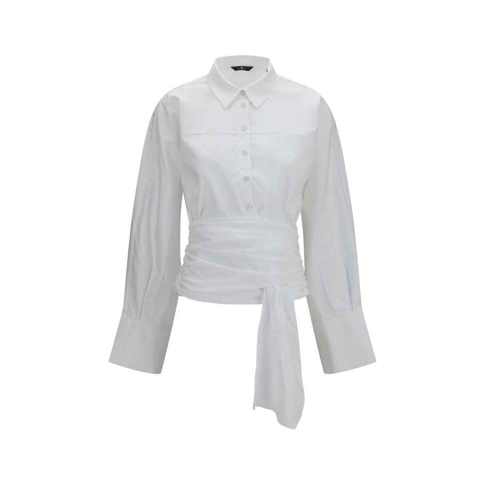 7FOR White Cotton Dress Shirt