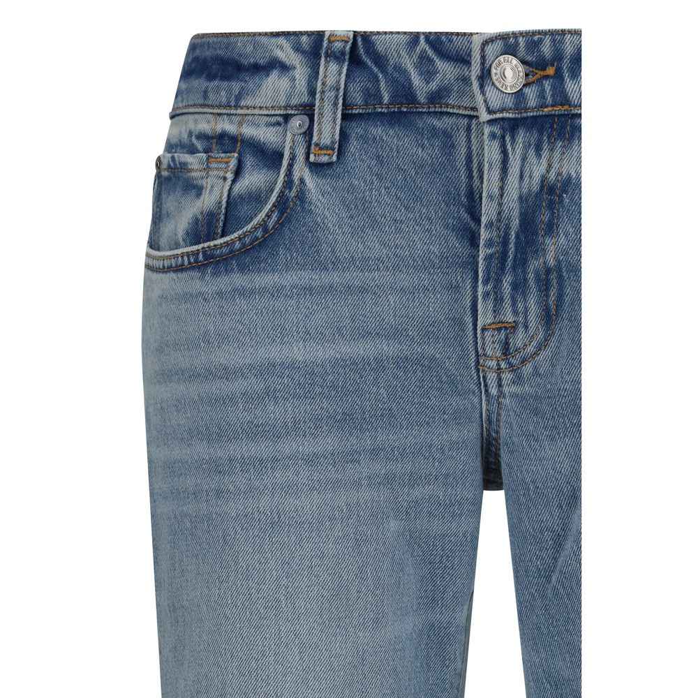 7FOR Blue Cotton Flared Jeans