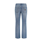 Miu Miu Blue Polyester Relaxed Fit Jeans