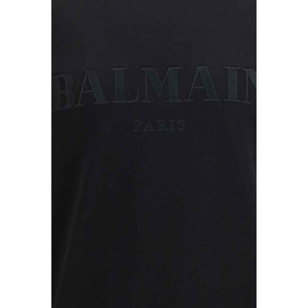 Balmain Black Cotton Sweatshirt