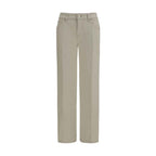 7FOR Beige Cotton Straight-Leg Jeans