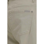 7FOR Beige Cotton Straight-Leg Jeans
