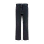 The Row Black Cotton Straight-Leg Jeans