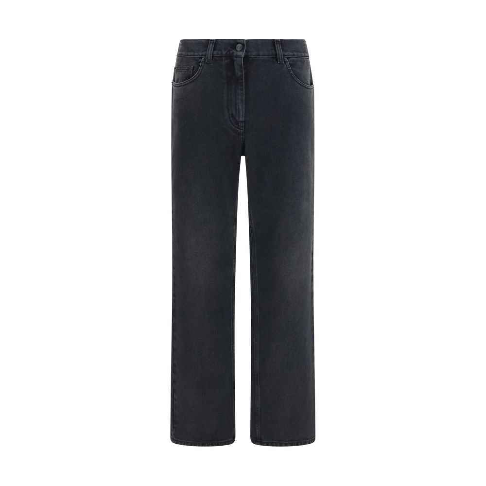 The Row Black Cotton Straight-Leg Jeans