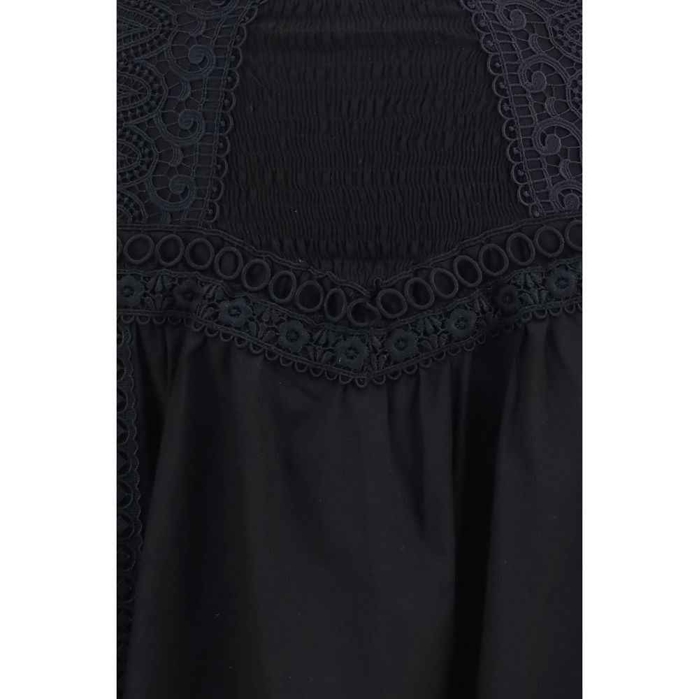 Charo Ruiz Black Cotton Mini Skirt