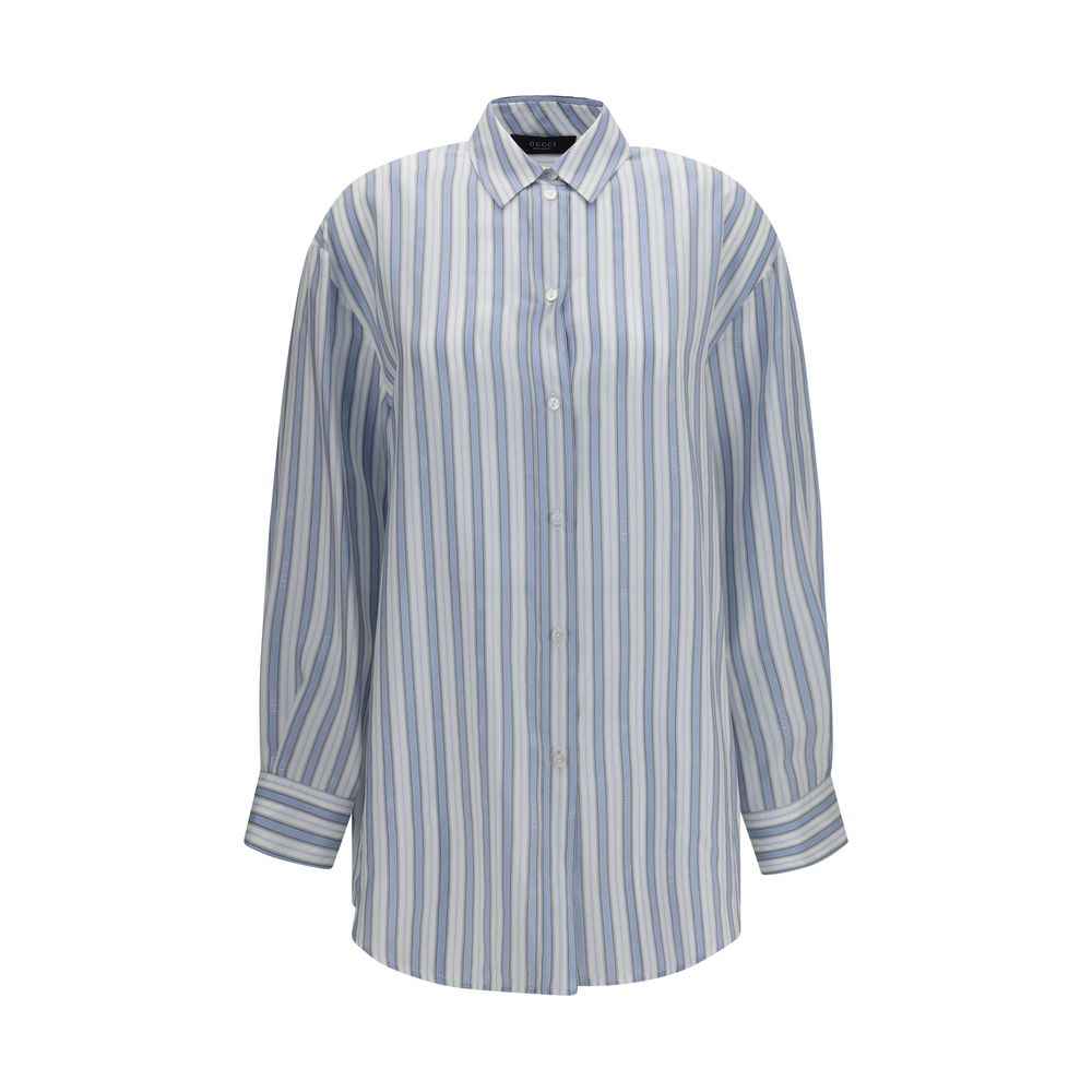 Gucci Blue Silk Shirt