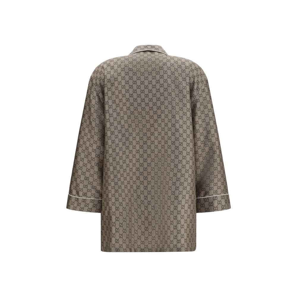 Gucci Beige Silk Dress Shirt