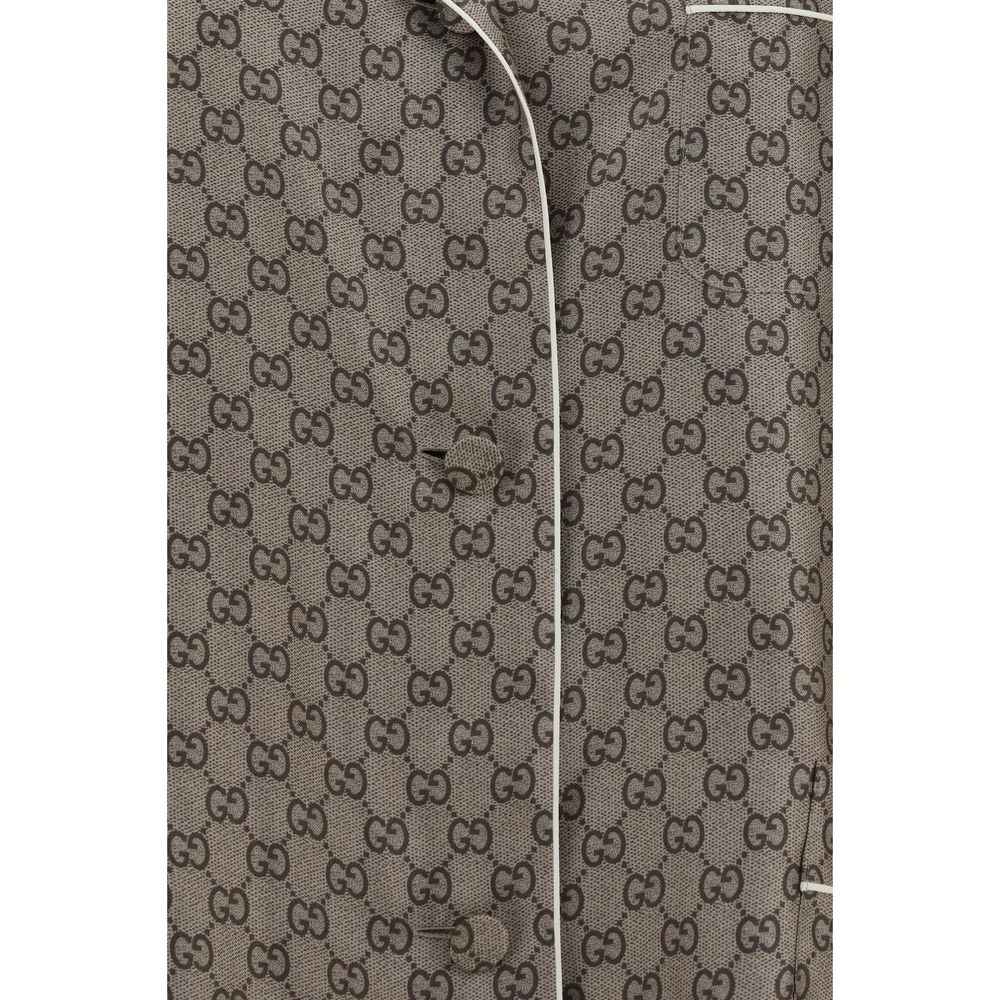 Gucci Beige Silk Dress Shirt