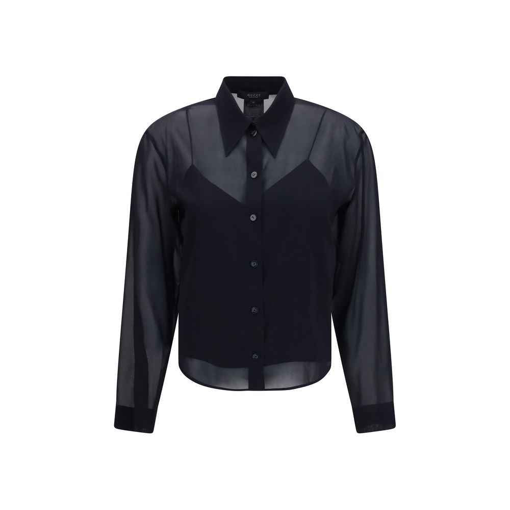 Gucci Black Silk Dress Shirt