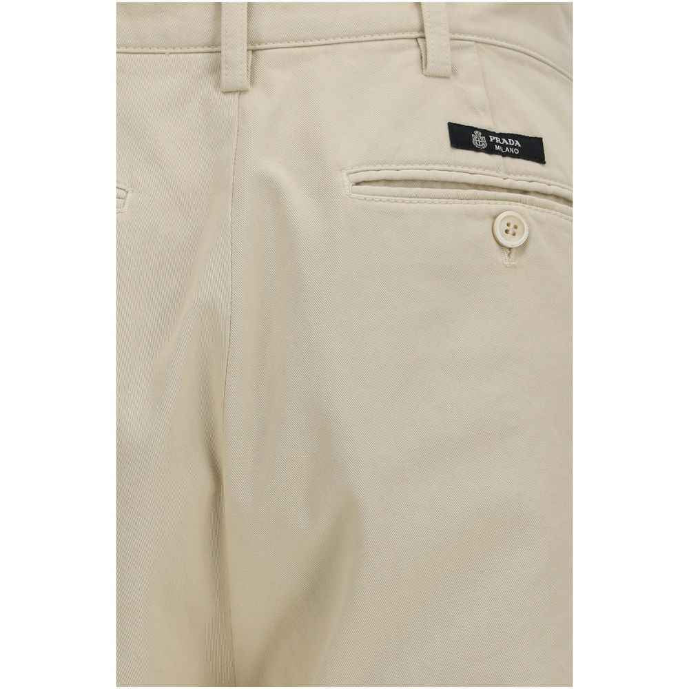 Prada Beige Cotton Casual Pants
