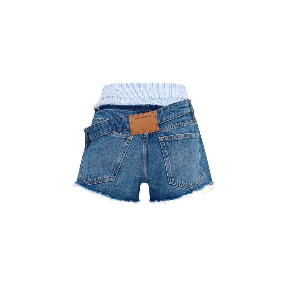 Alexander Wang Blue Cotton Bermuda Shorts