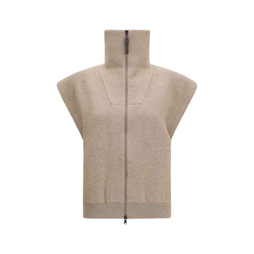 Brunello Cucinelli Beige Cashmere Cardigan