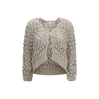 Brunello Cucinelli Beige Silk Cardigan