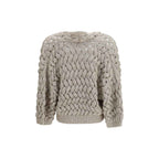 Brunello Cucinelli Beige Silk Cardigan