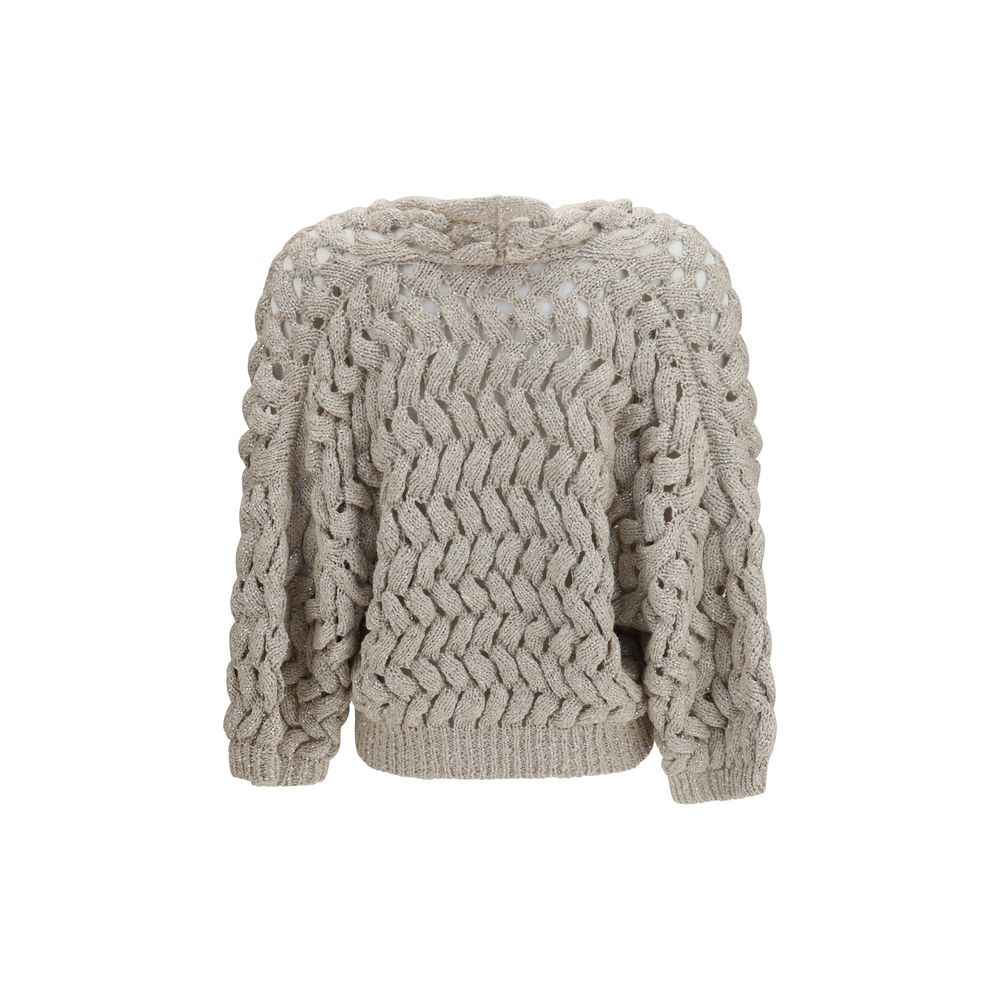 Brunello Cucinelli Beige Silk Cardigan