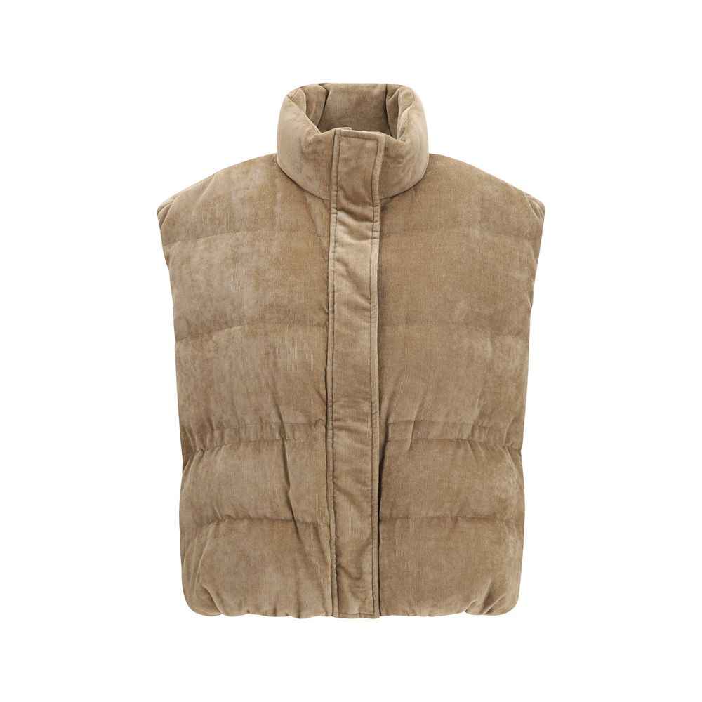 Brunello Cucinelli Beige Viscose Sleeveless Jacket