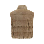 Brunello Cucinelli Beige Viscose Sleeveless Jacket