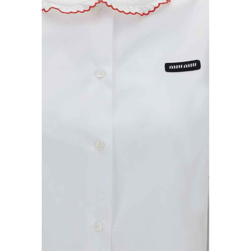 Miu Miu White Cotton Blouse