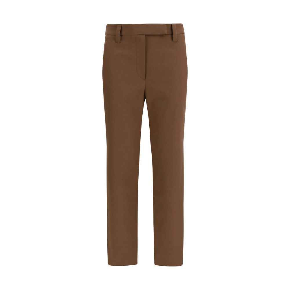 Brunello Cucinelli Brown Elastane Casual Pants