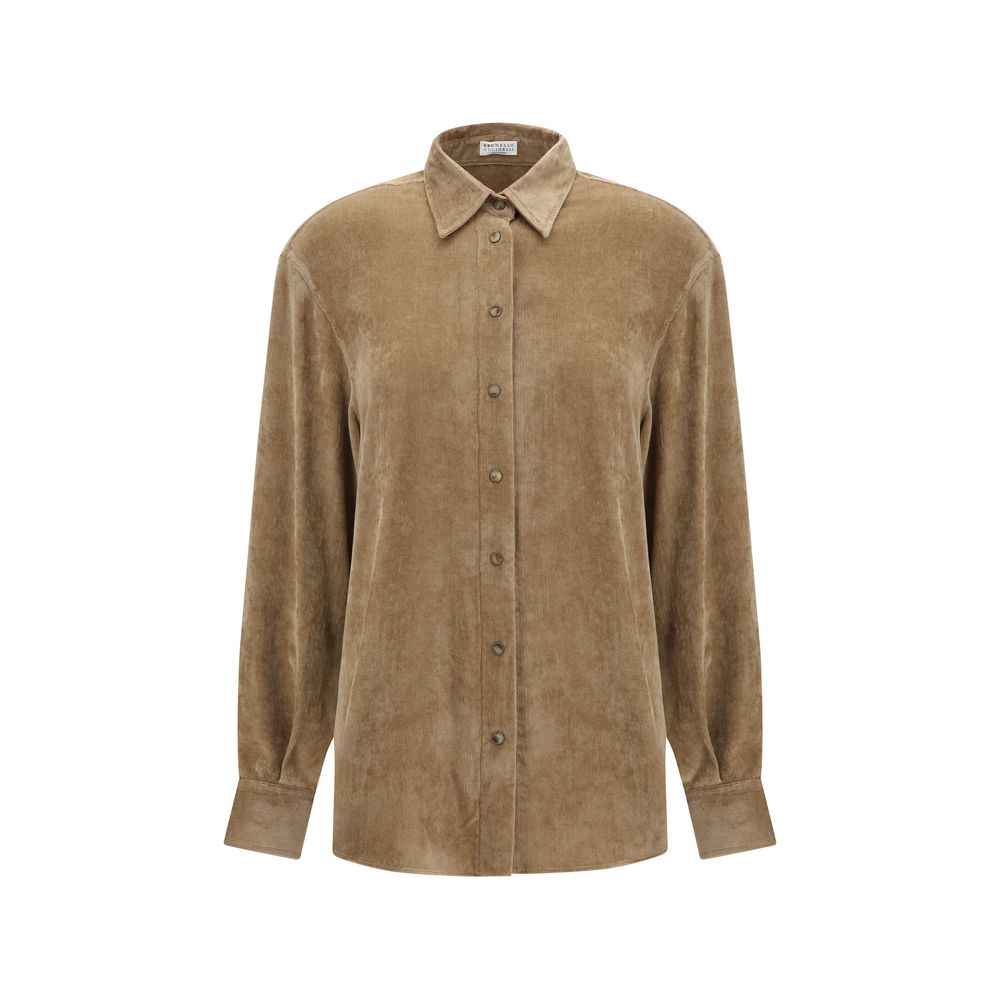 Brunello Cucinelli Beige Viscose Dress Shirt