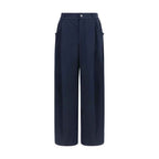 Brunello Cucinelli Blue Cotton Casual Pants