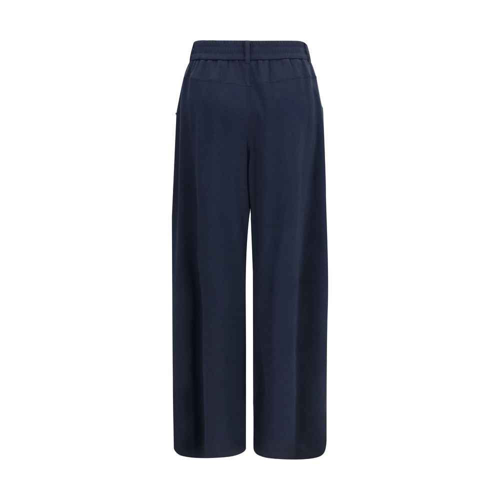 Brunello Cucinelli Blue Cotton Casual Pants